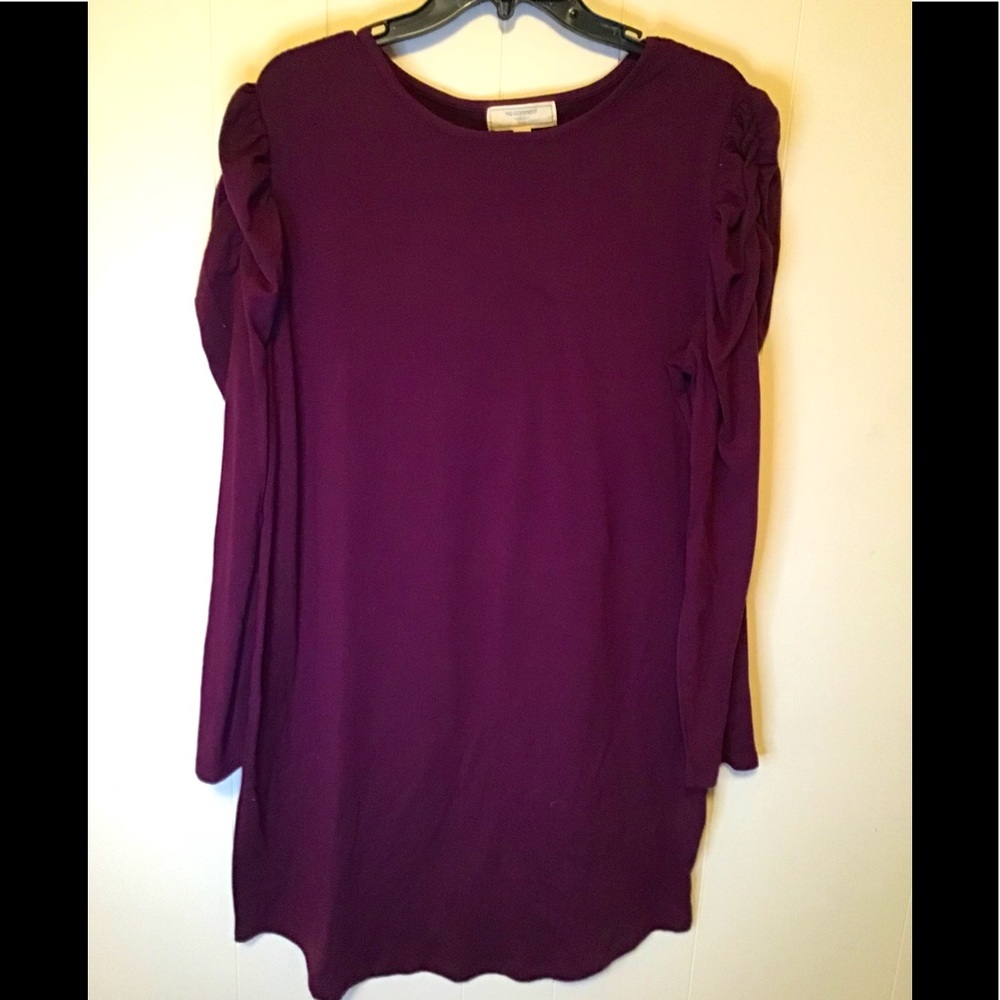 Plum puff sleeve dress